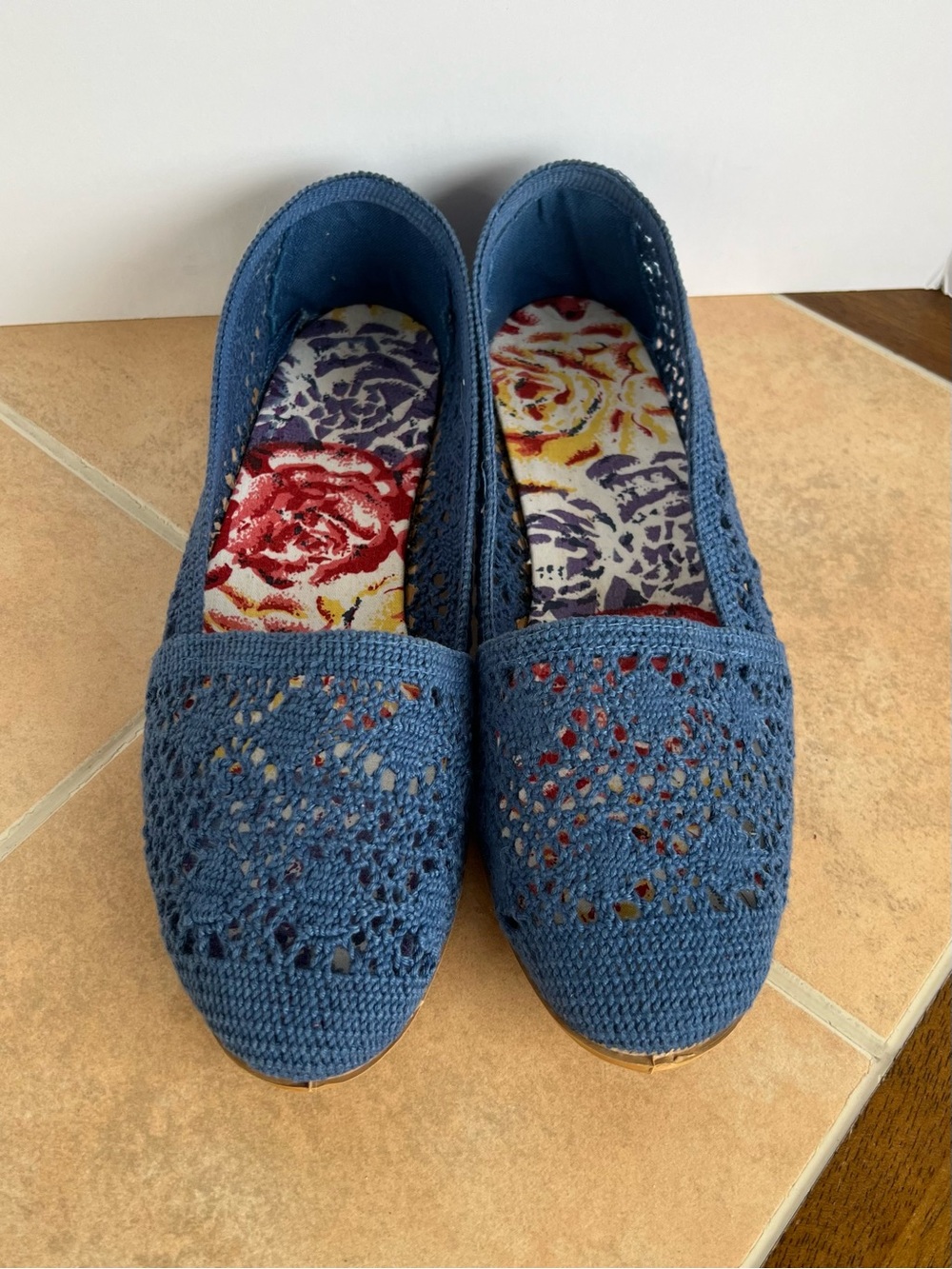 Soho Crochet Ballet Flats Slip On Shoes Blue Women’s 7.5 - Picture 3 of 11